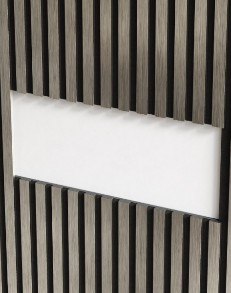 Комплект акуст.панелей, черный войлок, 3000х300х19мм, рейки ЭКОПОЛИМЕР, платина матовая/2шт.